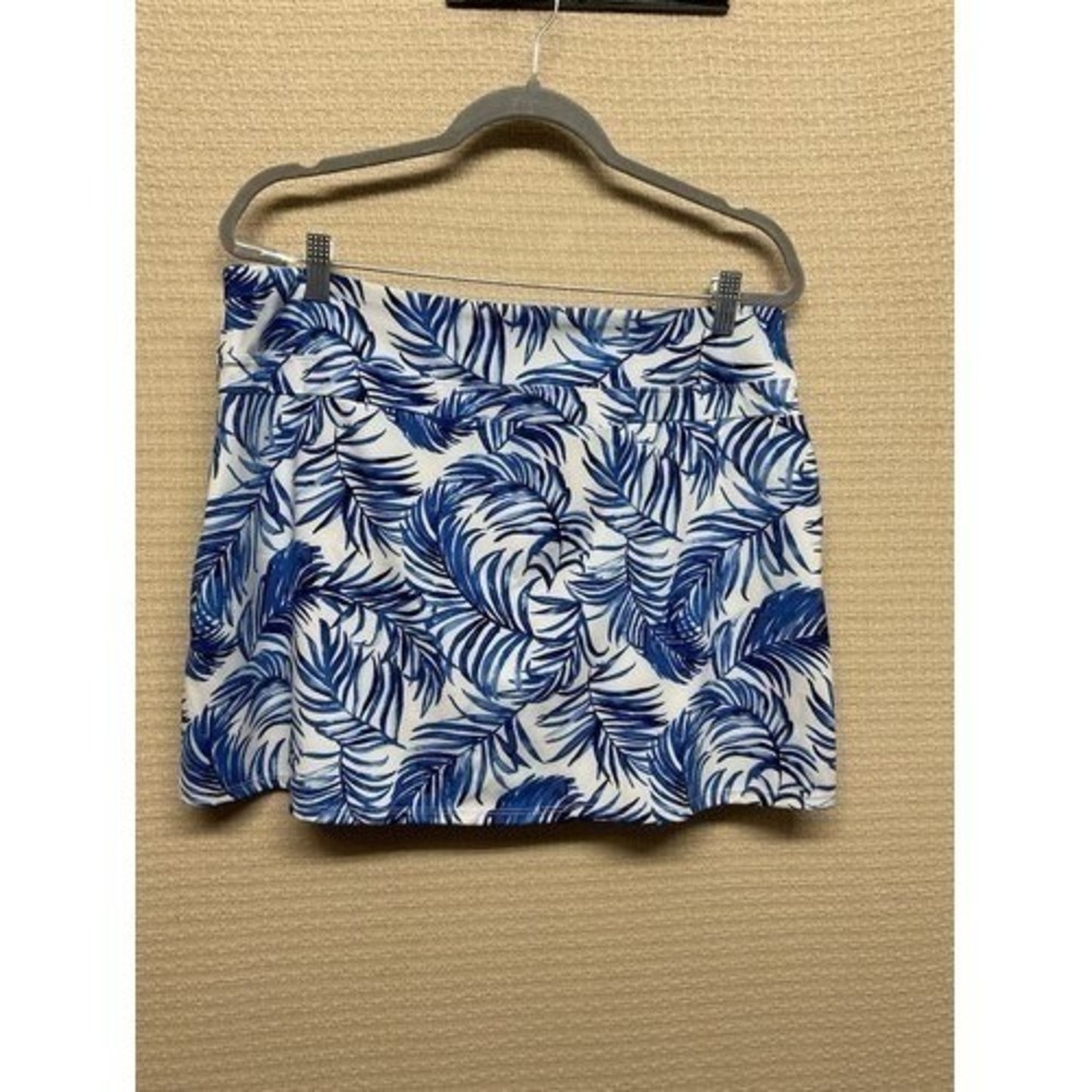 NWT‎ Tommy Bahama Golf Blue Leaves Pockets Mini Active Skort Women XL Vietnam
